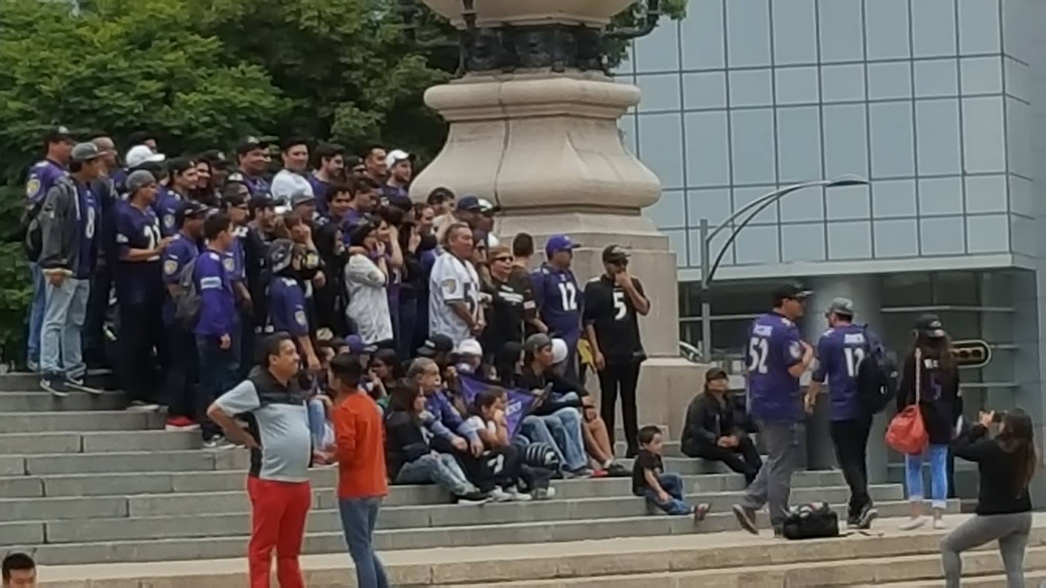 Ravens fan gathering Zocalo Mexico City NFL