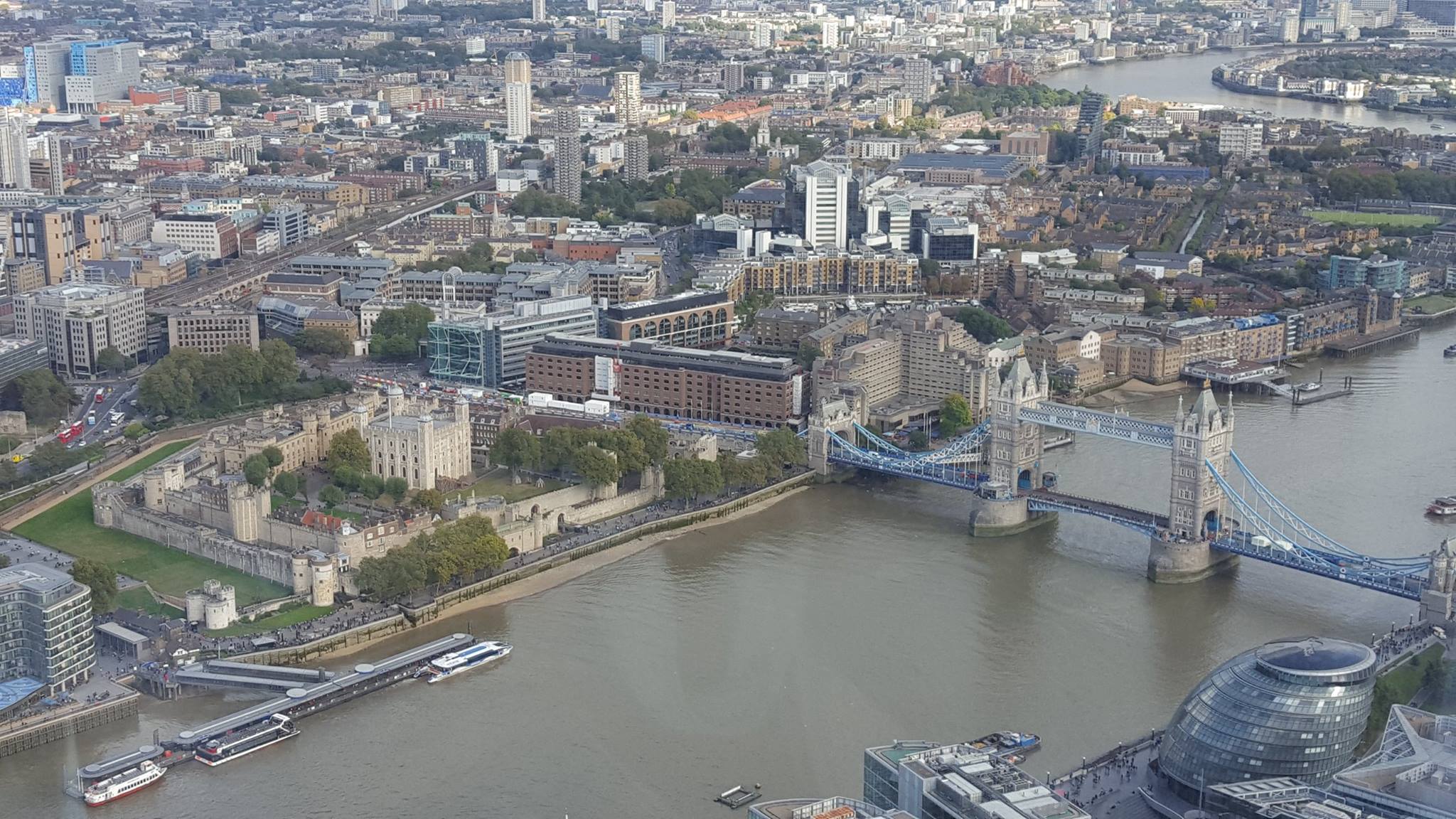 Tower of London from the Shard panoramic