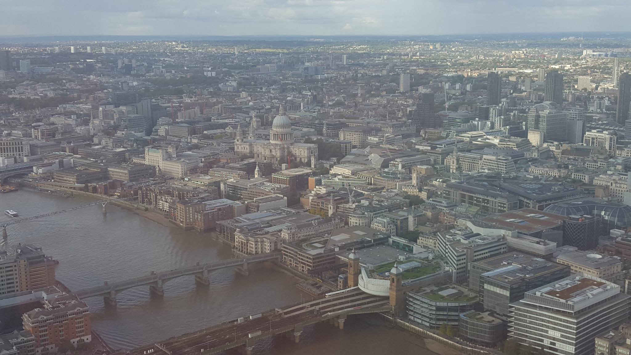 St Pauls Cathedral from the Shard London panoramic view