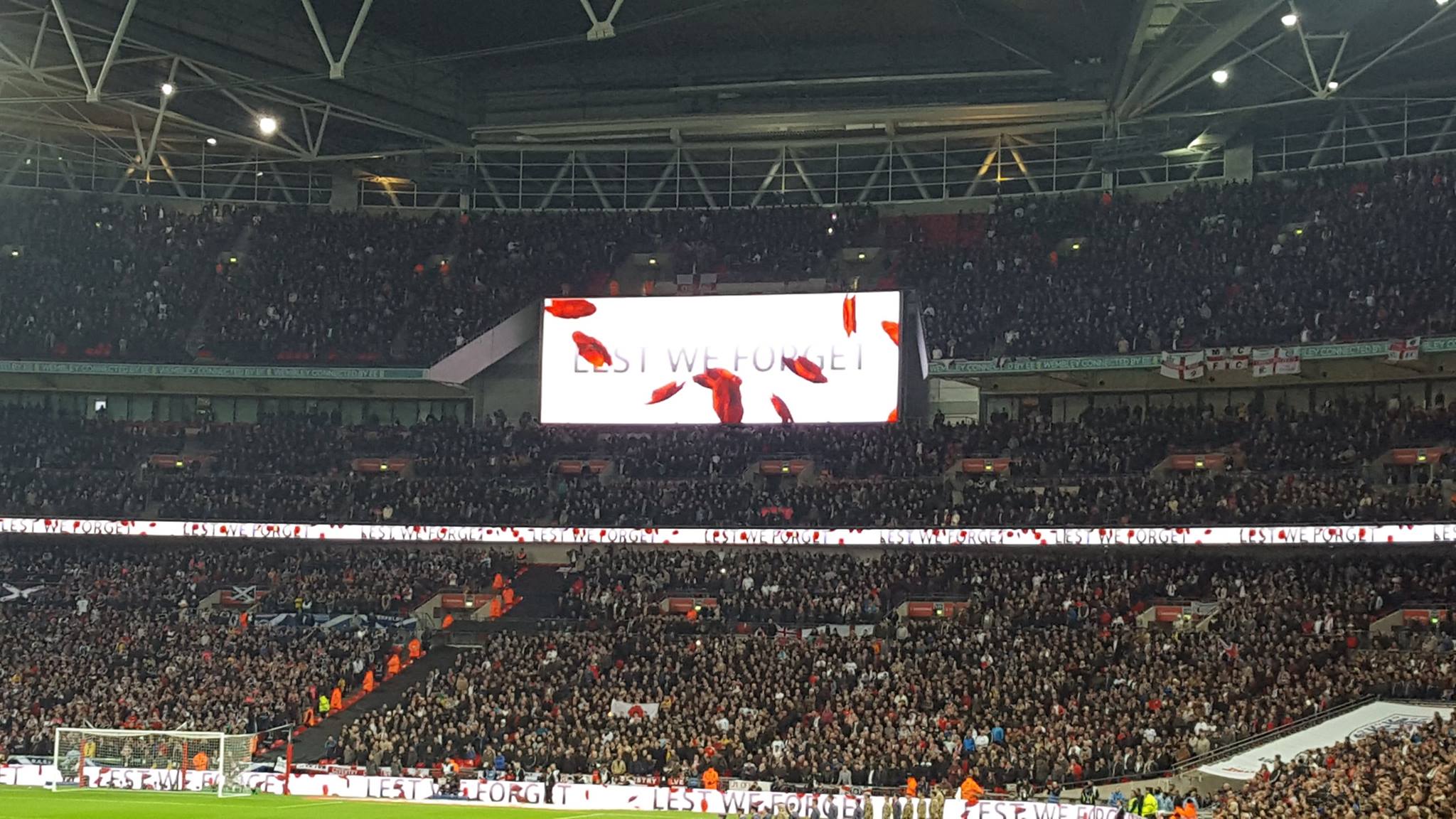 After the loudest National Anthem moment of silence for WWI fallen England Scotland Wembley