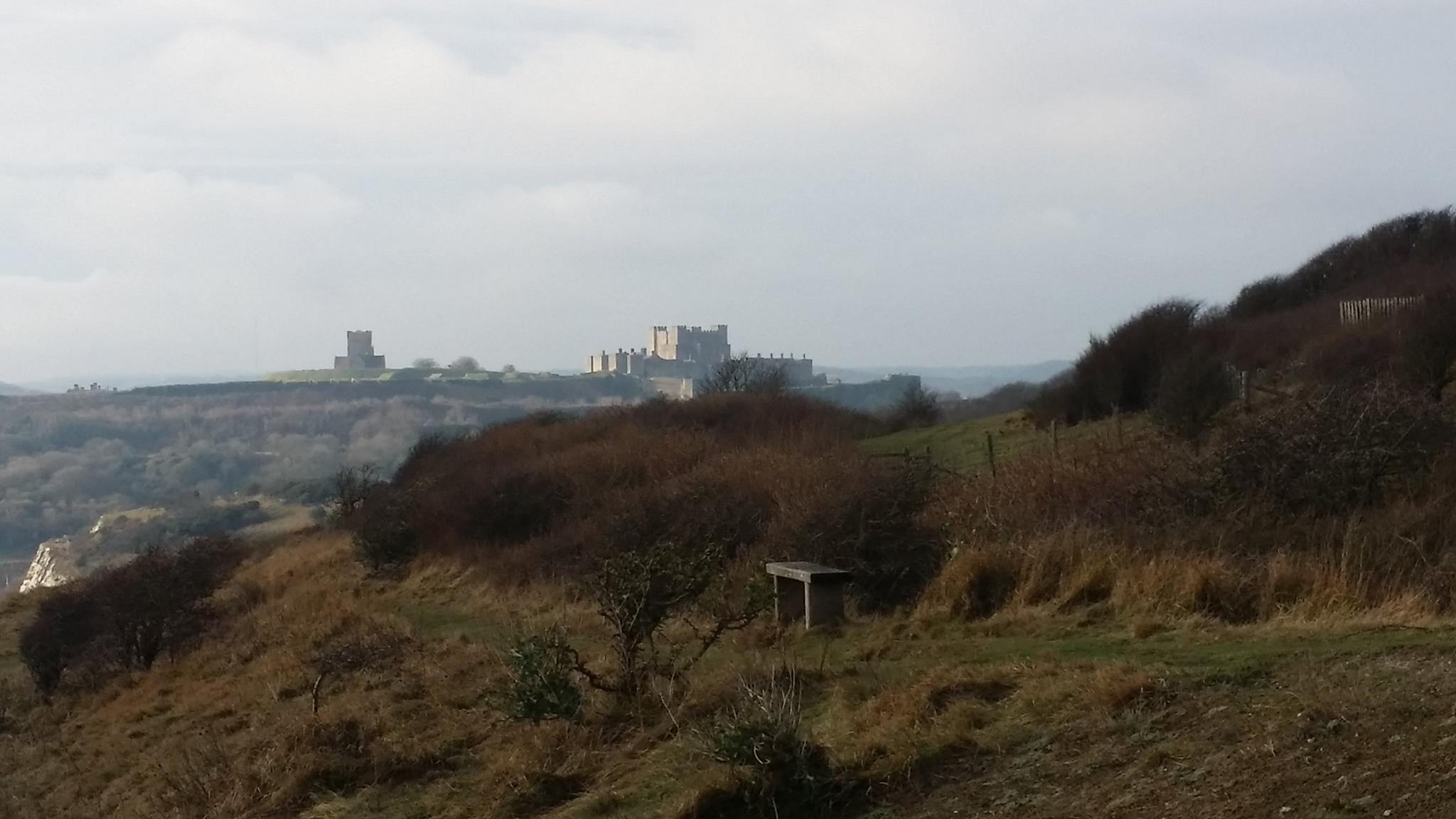 White Cliffs of Dover England view from the coastal path January 2017