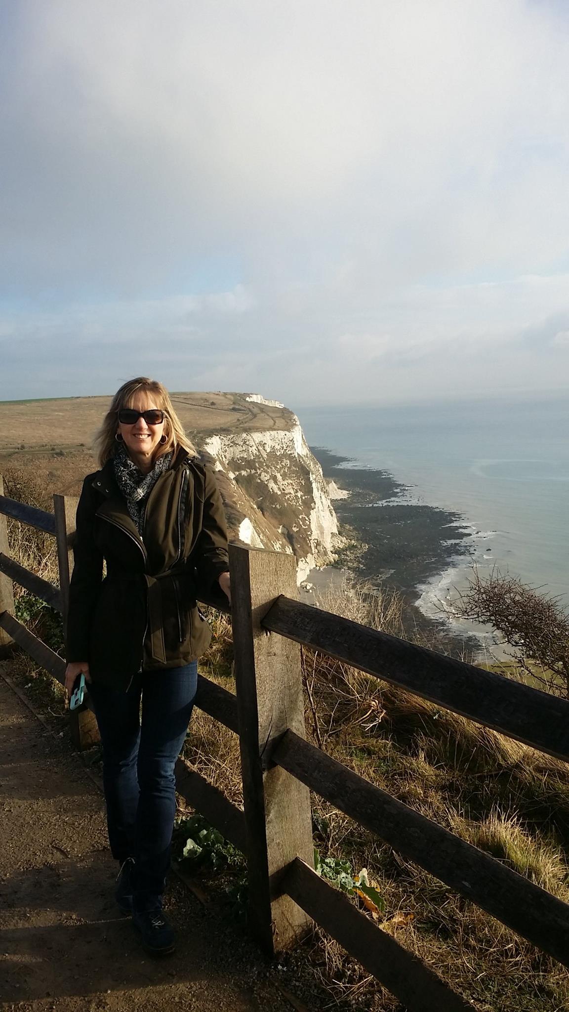 White Cliffs of Dover England full panoramic view coastal walk January 2017 Sharon