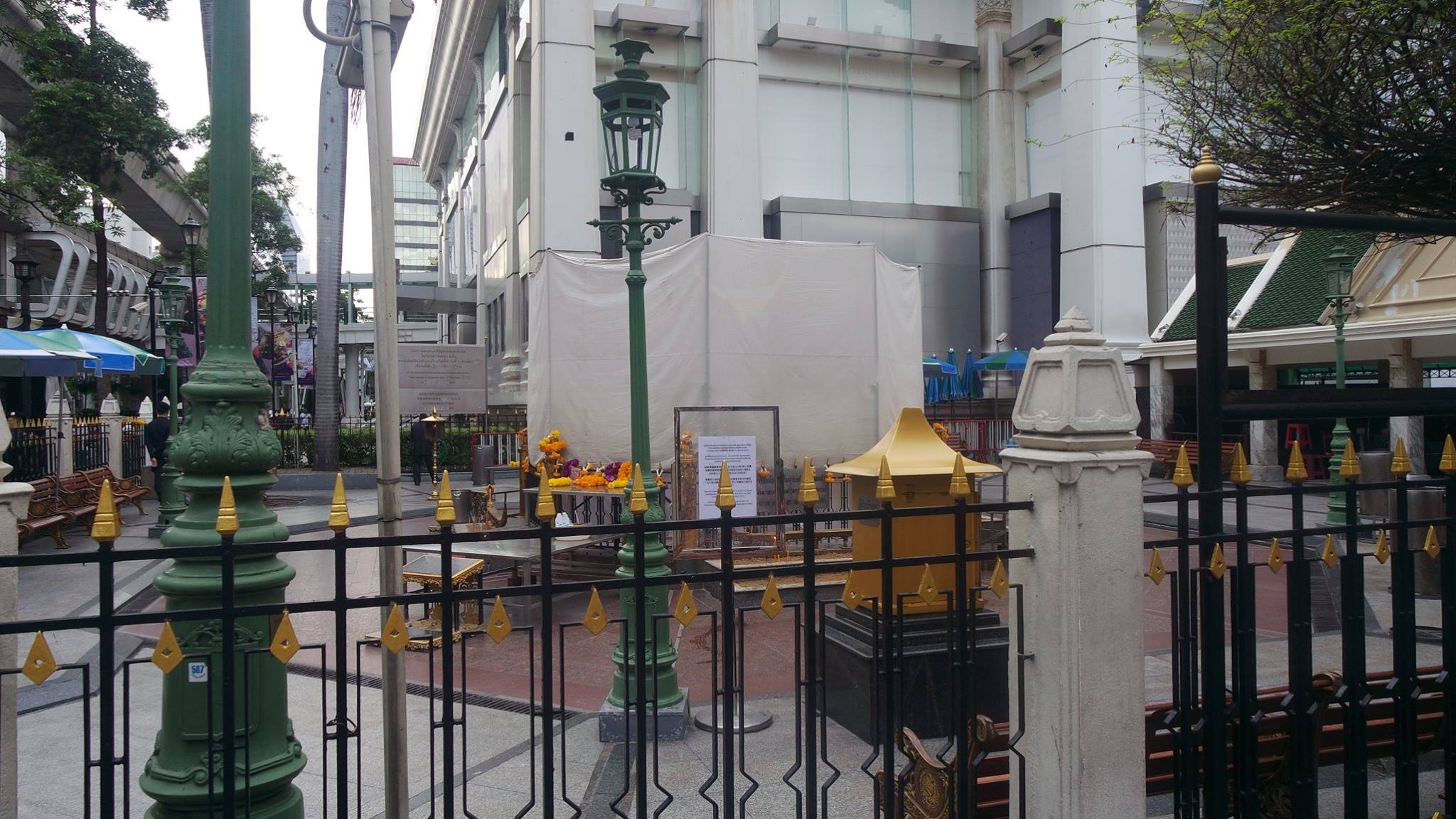 Site of the Erawan shrine explosion Bangkok Thailand 2015 bombing close to hotel