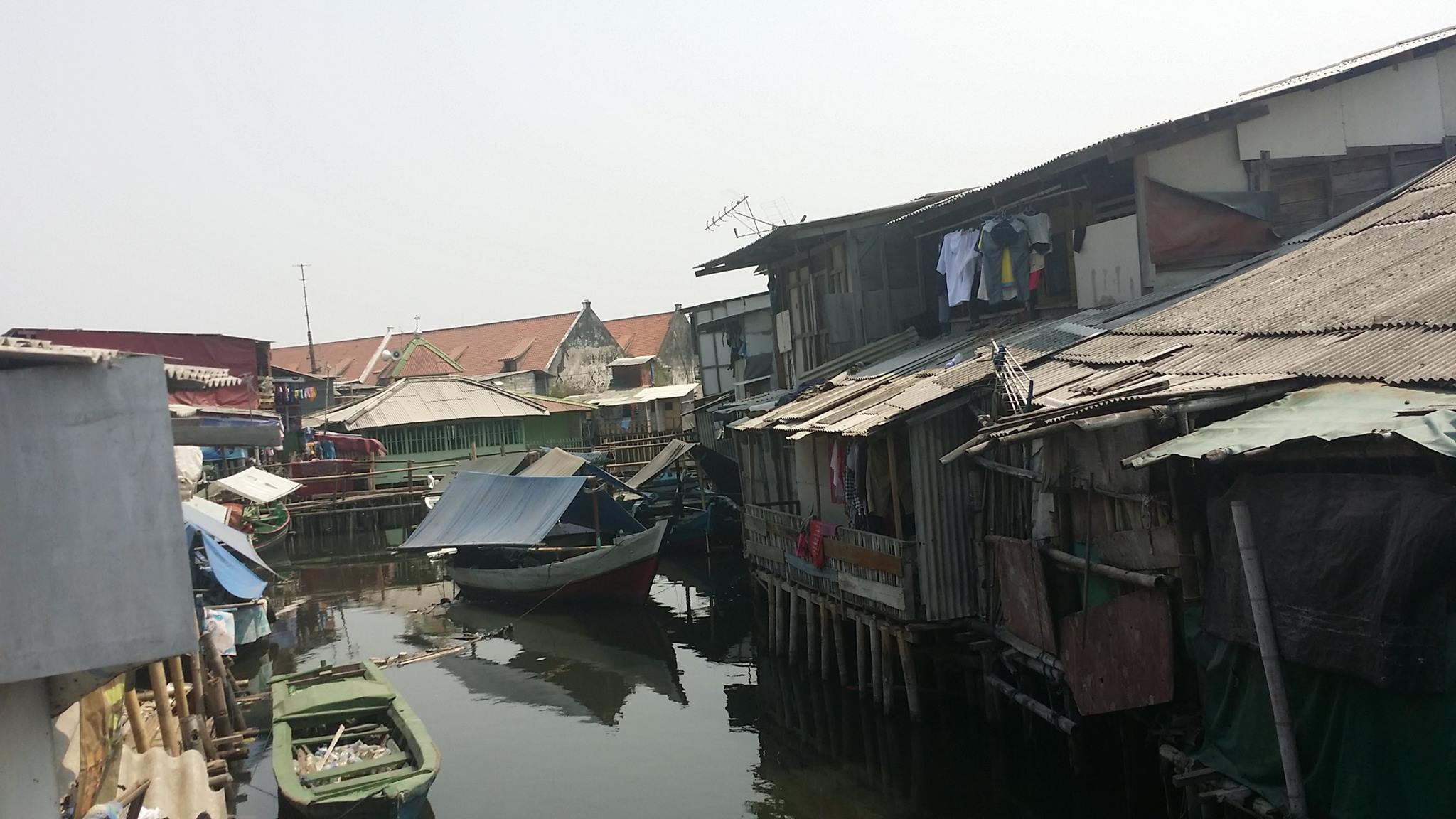 Maze of docks and buildings where I was led to the harbour view Jakarta Indonesia