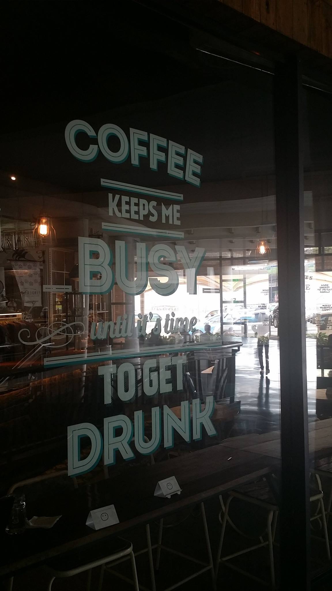 Coffee shop advertising Jakarta Indonesia pretty straight forward