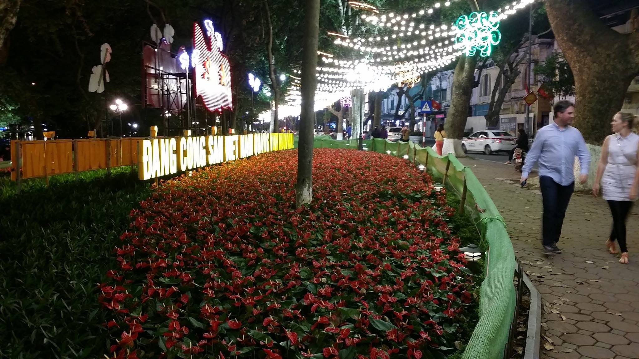 Walk around Ho Hoan Kiem Lake Hanoi Vietnam
