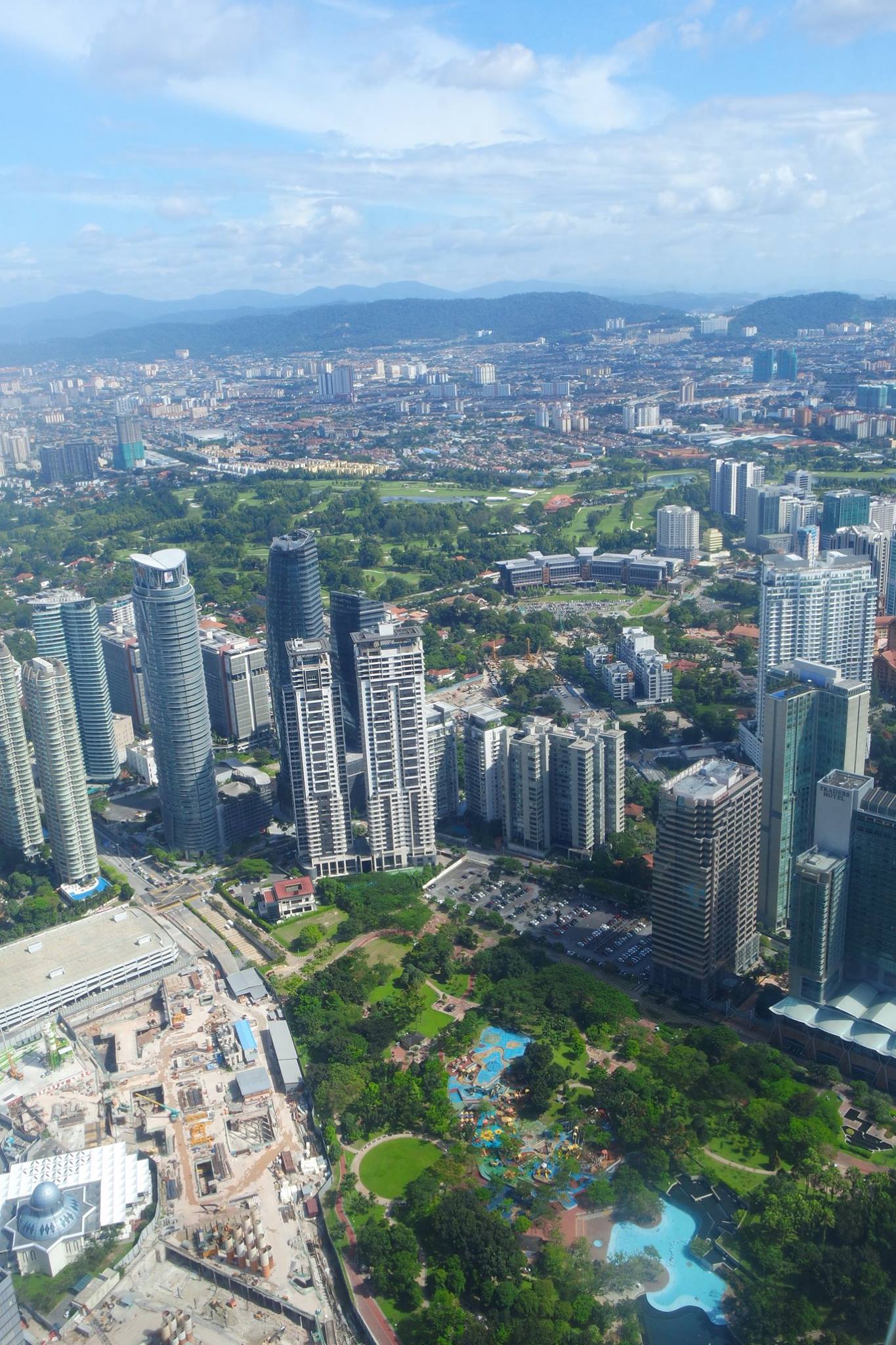 View from top Petronas Towers KL skyline Malaysia