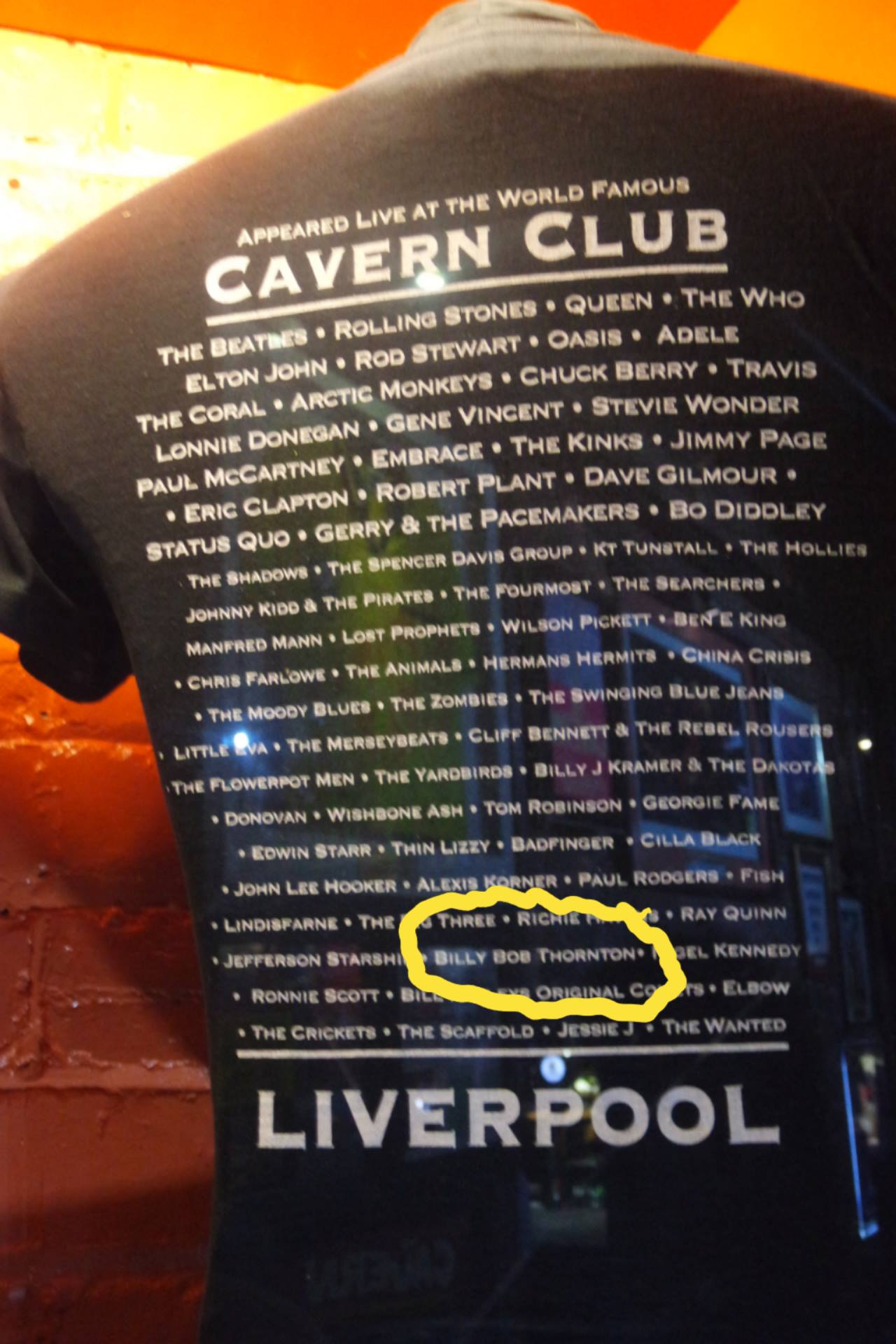 Band lineup Beatles Rolling Stones Queen Billy Bob Thornton Cavern Club