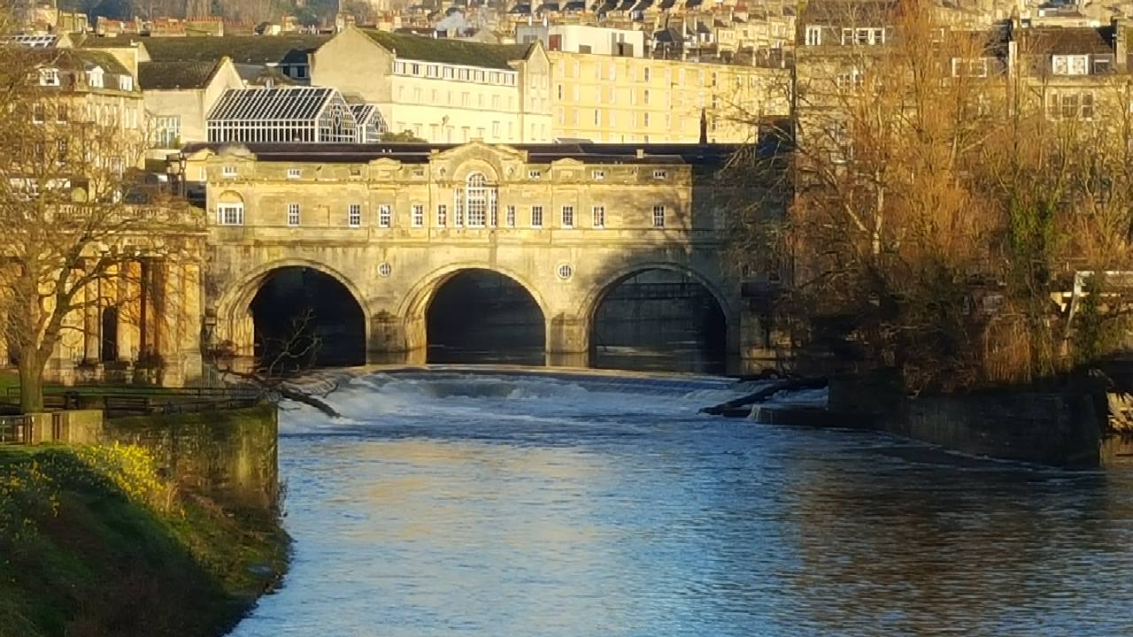 Pulteney Bridge Bath England shops both sides