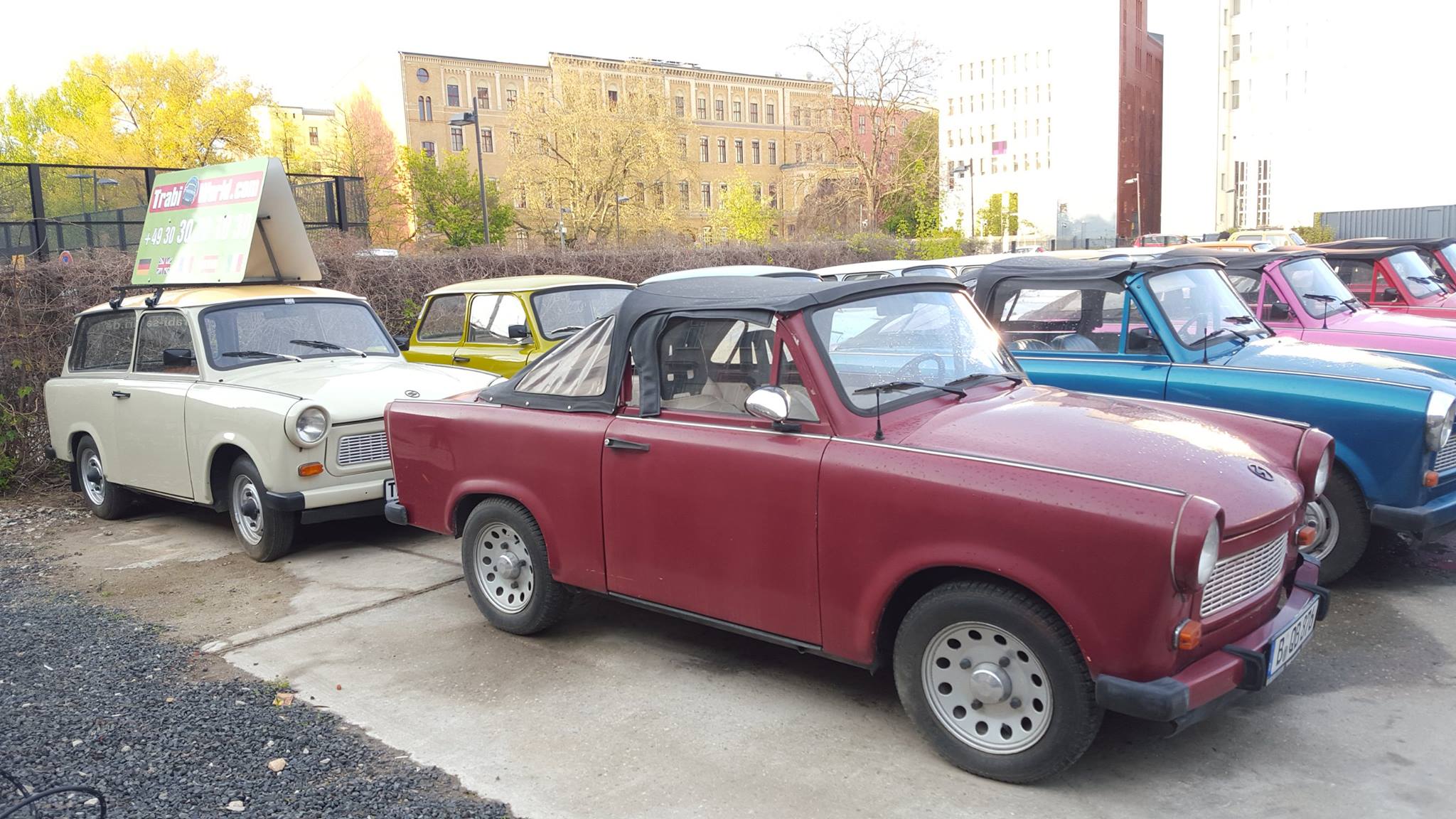 Little crappy East German Cars Trabant tourist rental Berlin