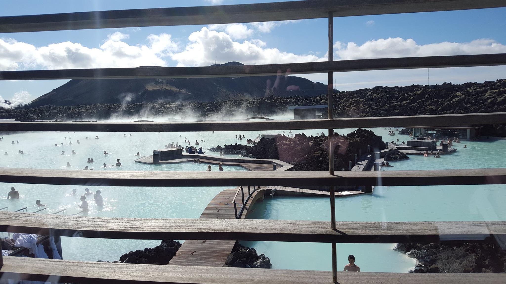 Blue Lagoon Iceland geothermal spa milky blue water steam