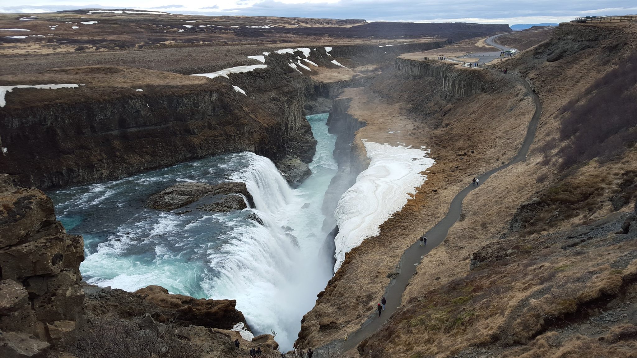 View of second falls and canyon Gullfoss Iceland