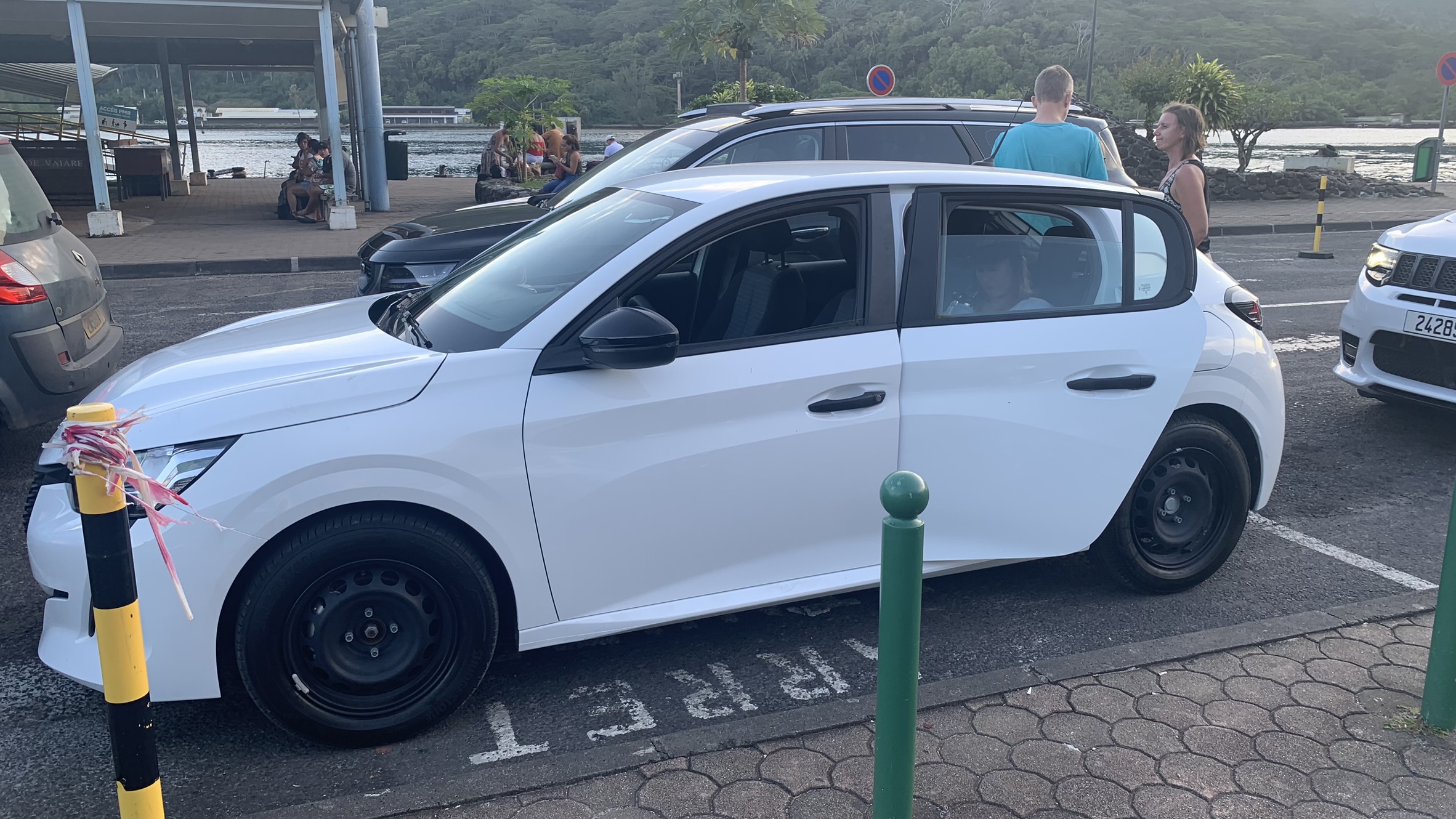 Cheap rental car Moorea no hubcaps French Polynesia