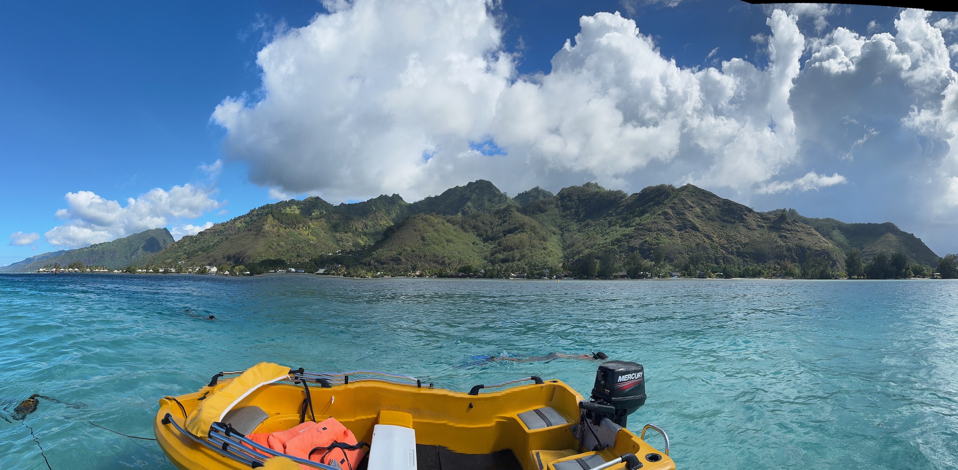 Plage des tipaniers Moorea reef lagoon aerial