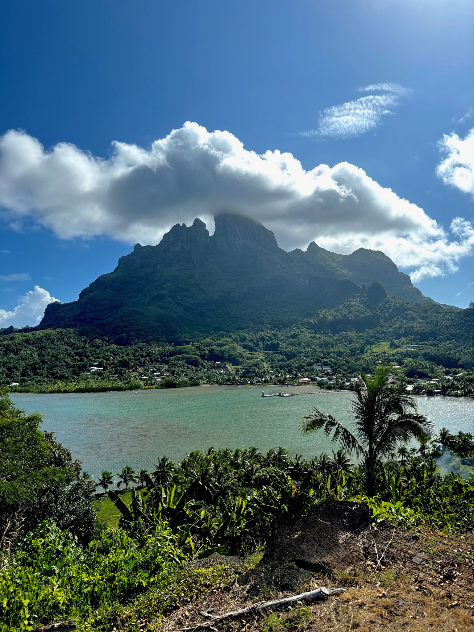 Mt Pahia hike view Bora Bora lagoon French Polynesia