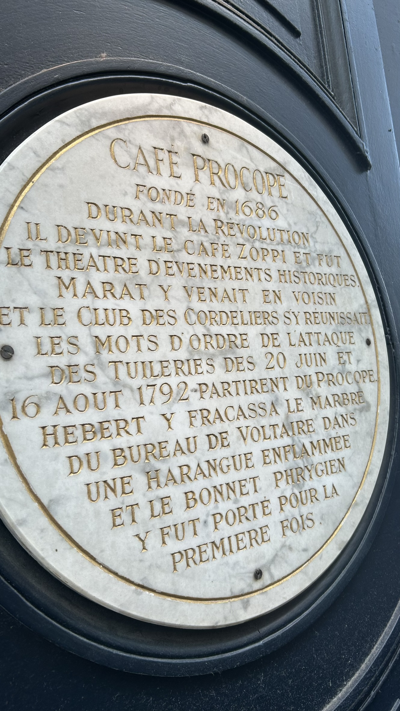 Le Procope restaurant Paris background history