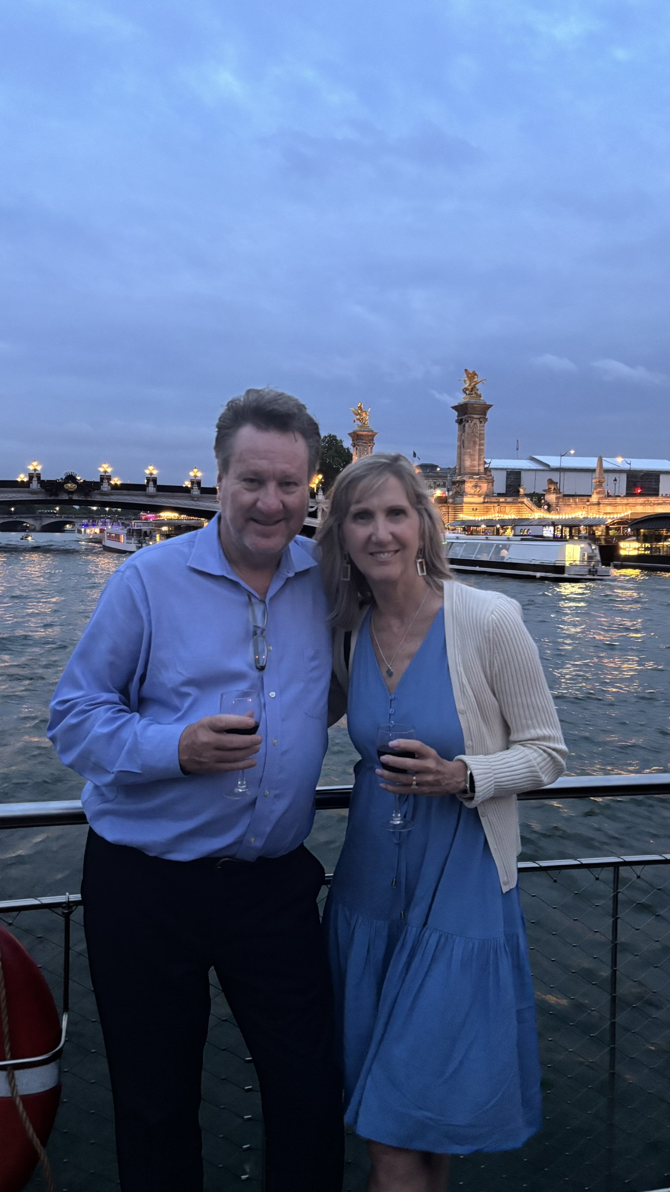 Seine cruise Paris night lights