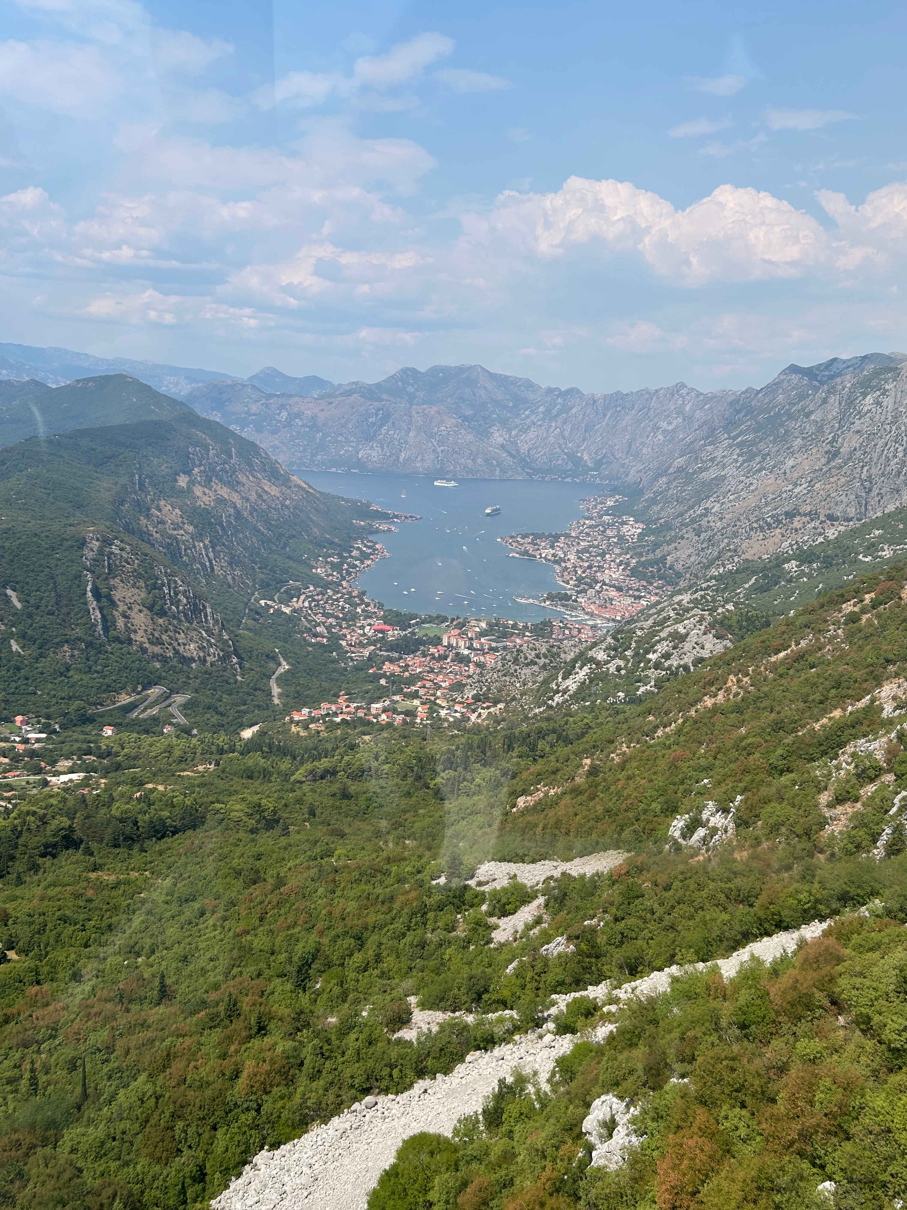 View from top of Lovćen cable car Kotor