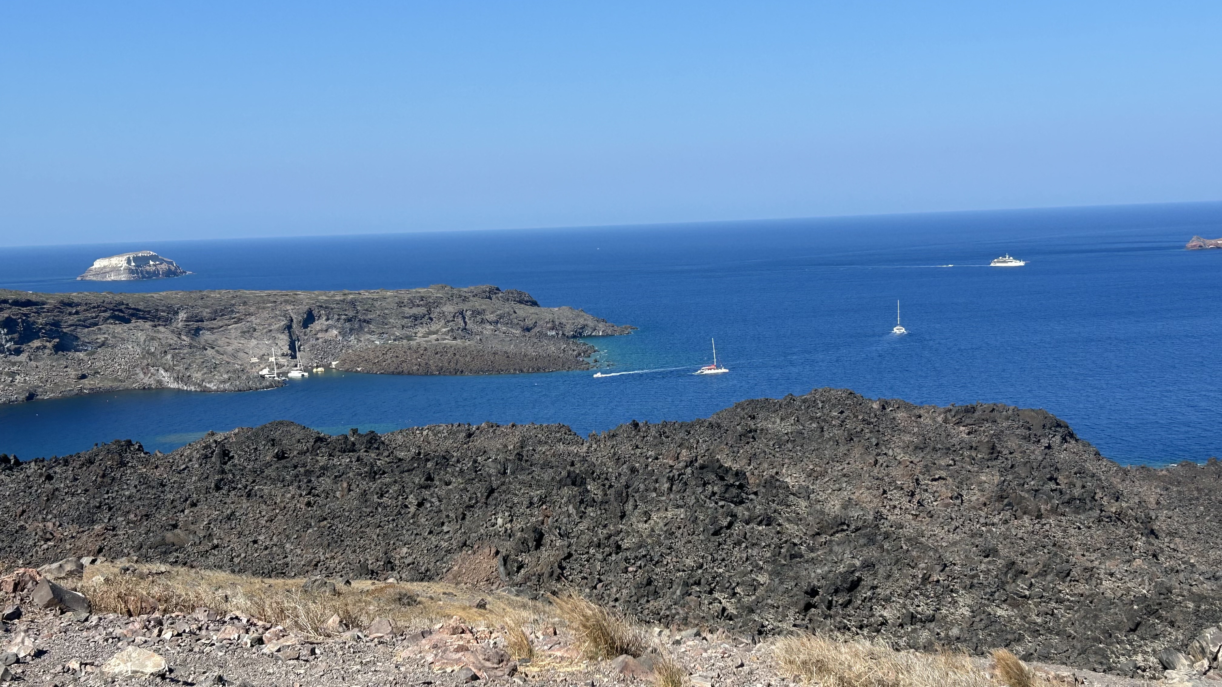 Nea Kameni volcano crater