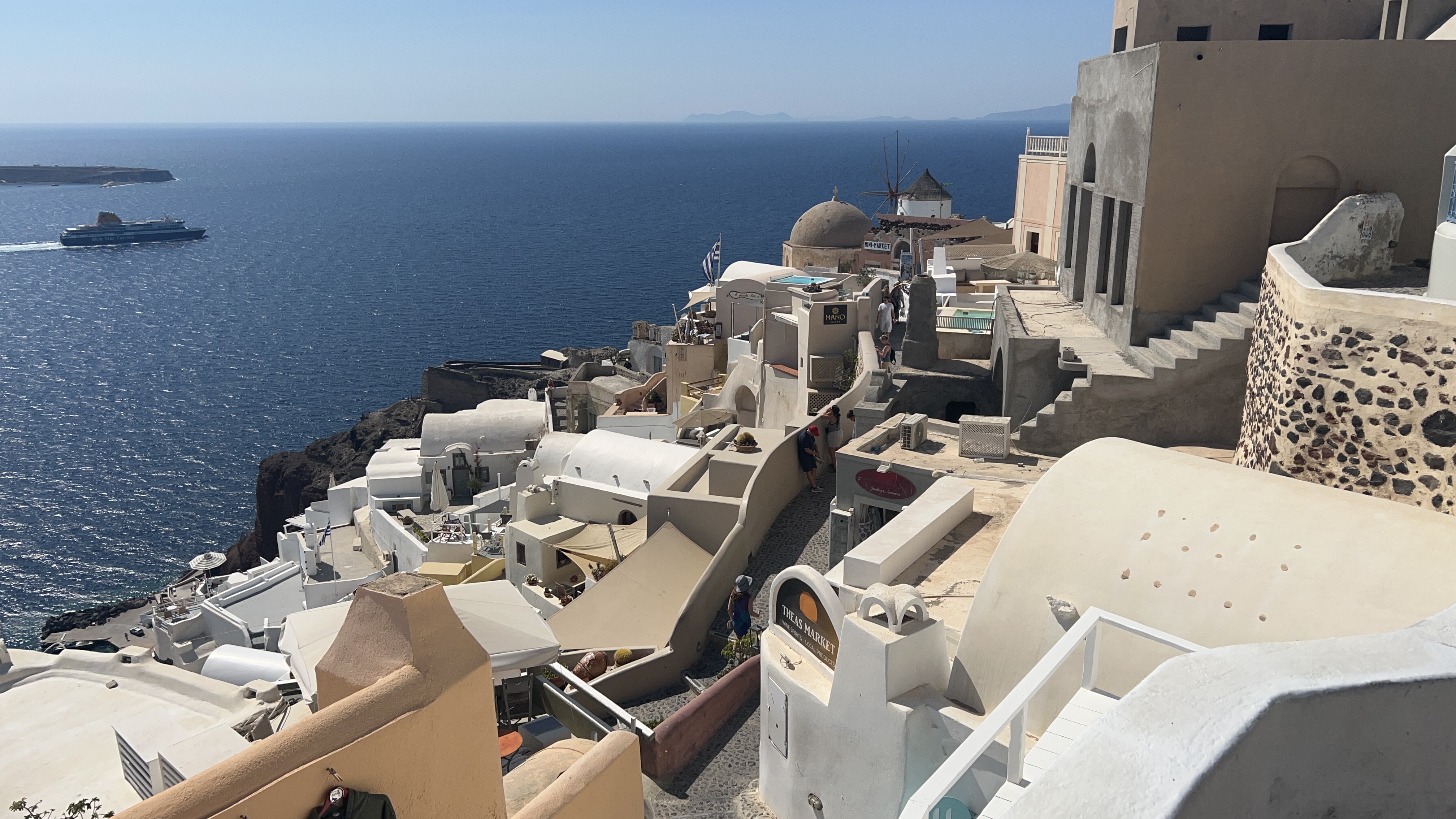 Oia whitewashed streets
