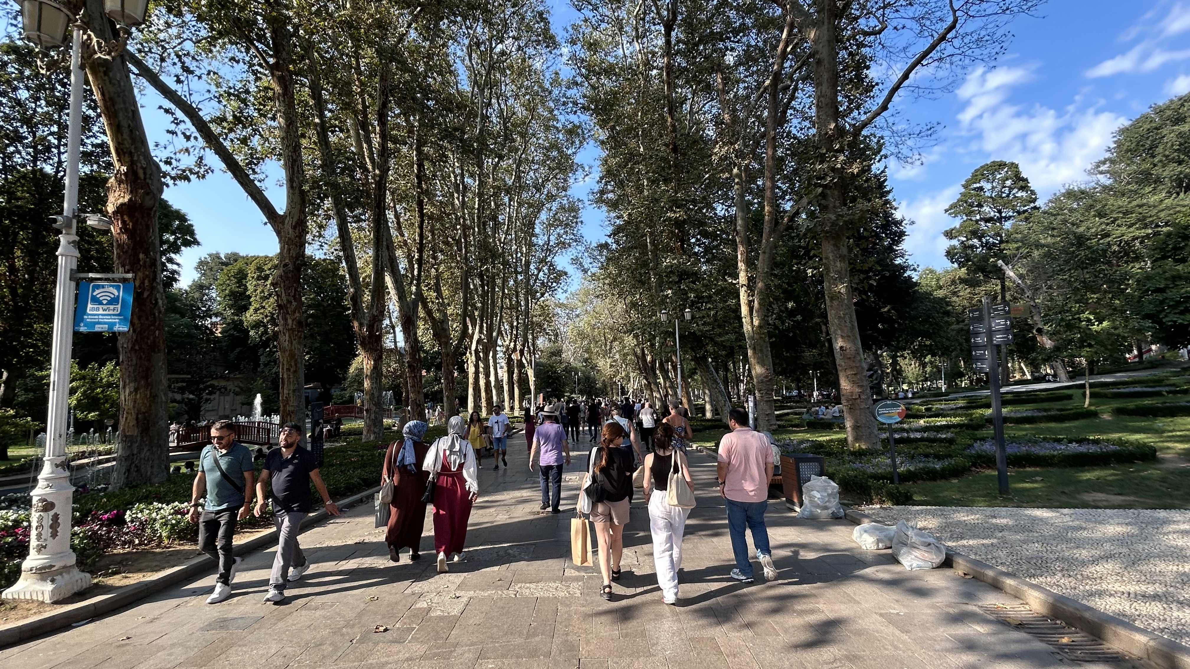 Walk back to hotel through the park