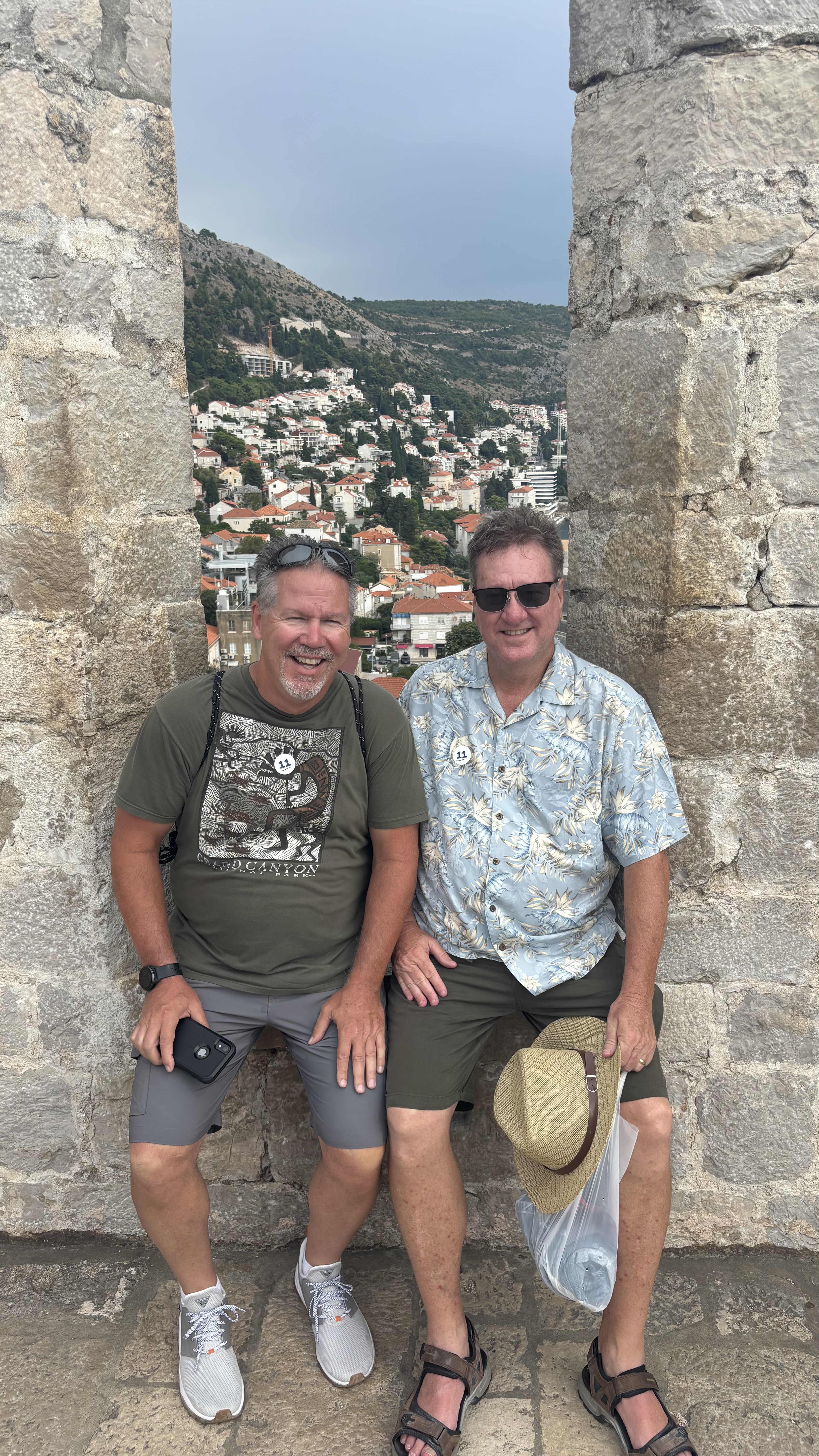 Dubrovnik old town rooftops from above