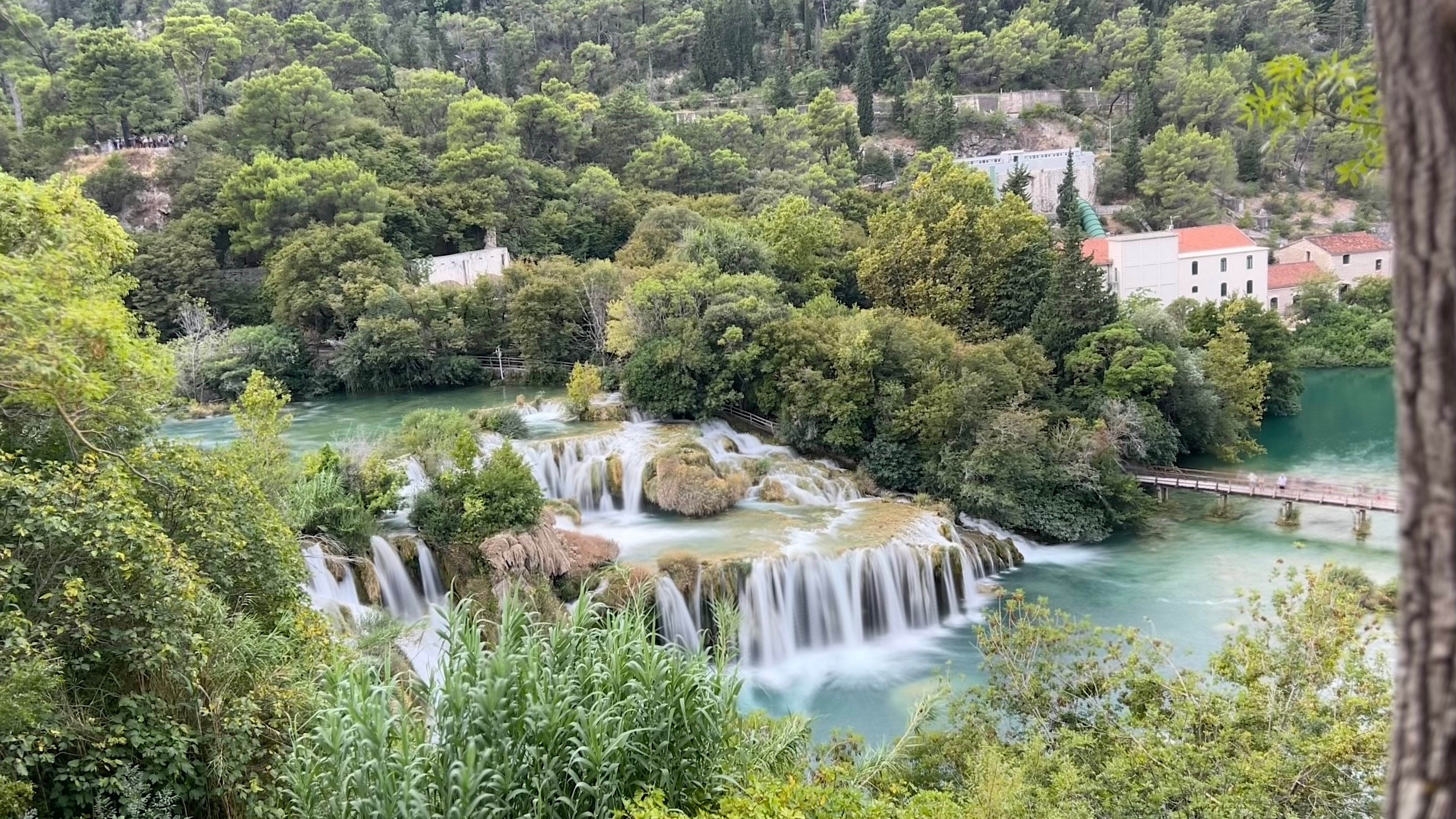 Krka National Park downstream lake waterfalls